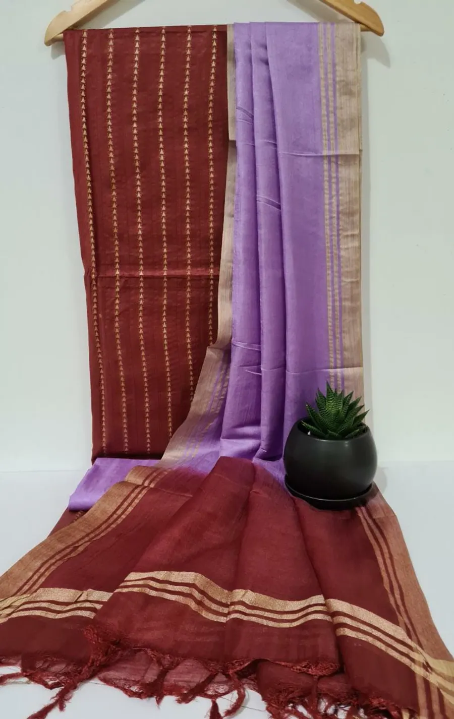 Crafted Semi Tussar Bhagalpuri Suit Set for Women 